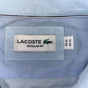 Lacoste Men’s Regular Fit Oxford Cotton Short Sleeve Shirt Blue